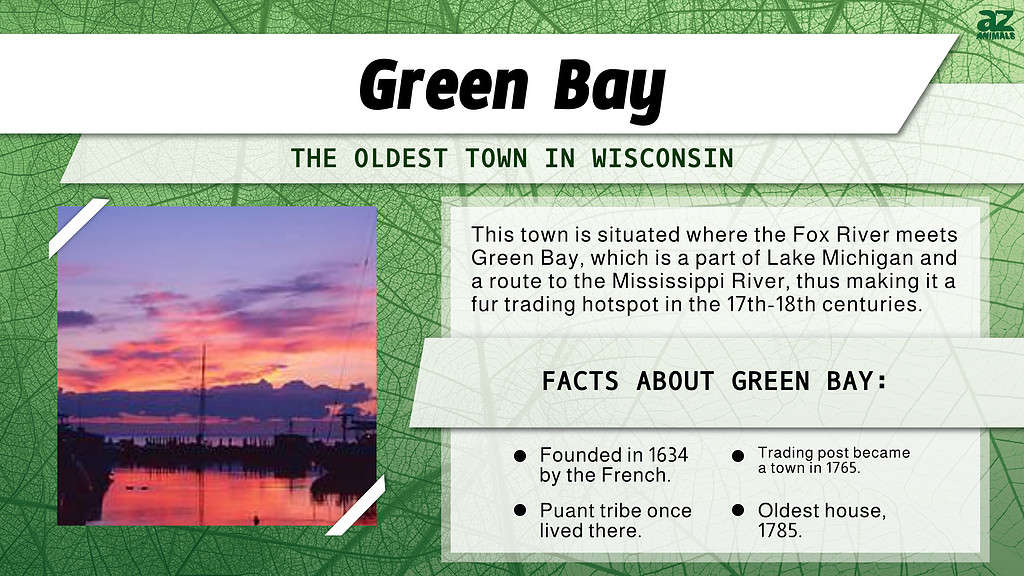 "Oldest Town" Infographic for Green Bay, Wisconsin.