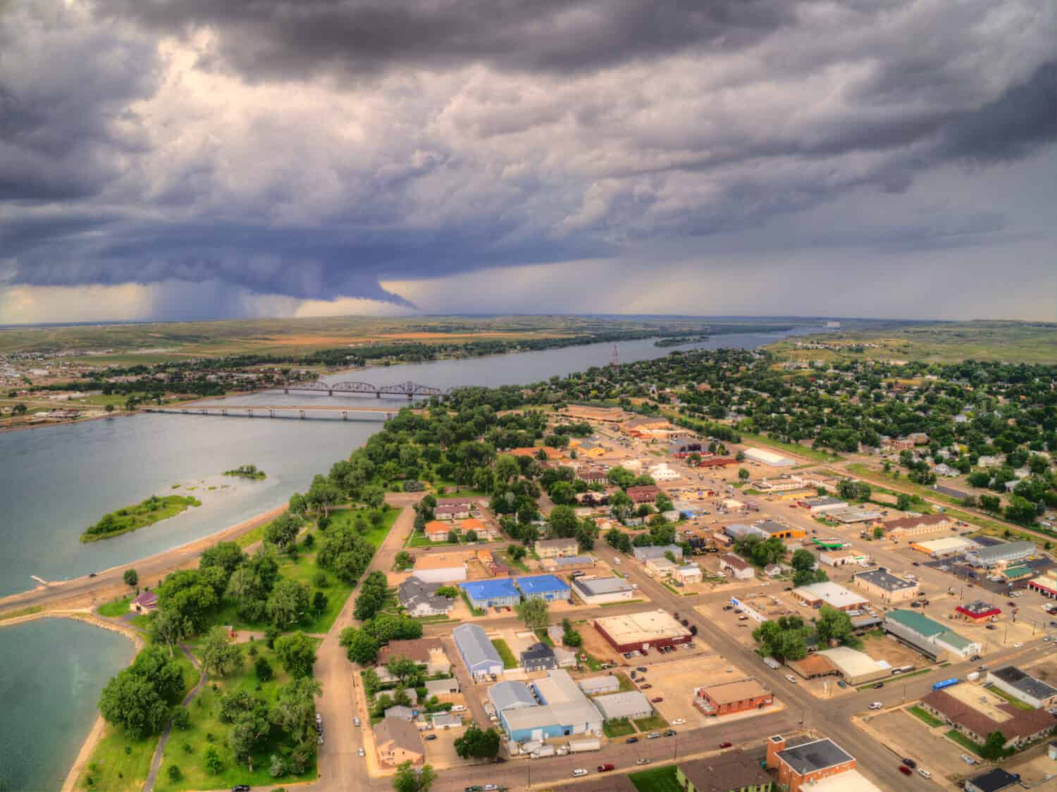 Pierre is the State Capitol of South Dakota on a stormy day