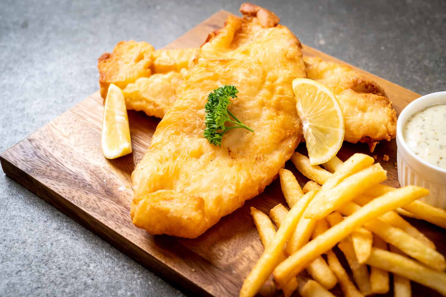 fish and chips with french fries - unhealthy food