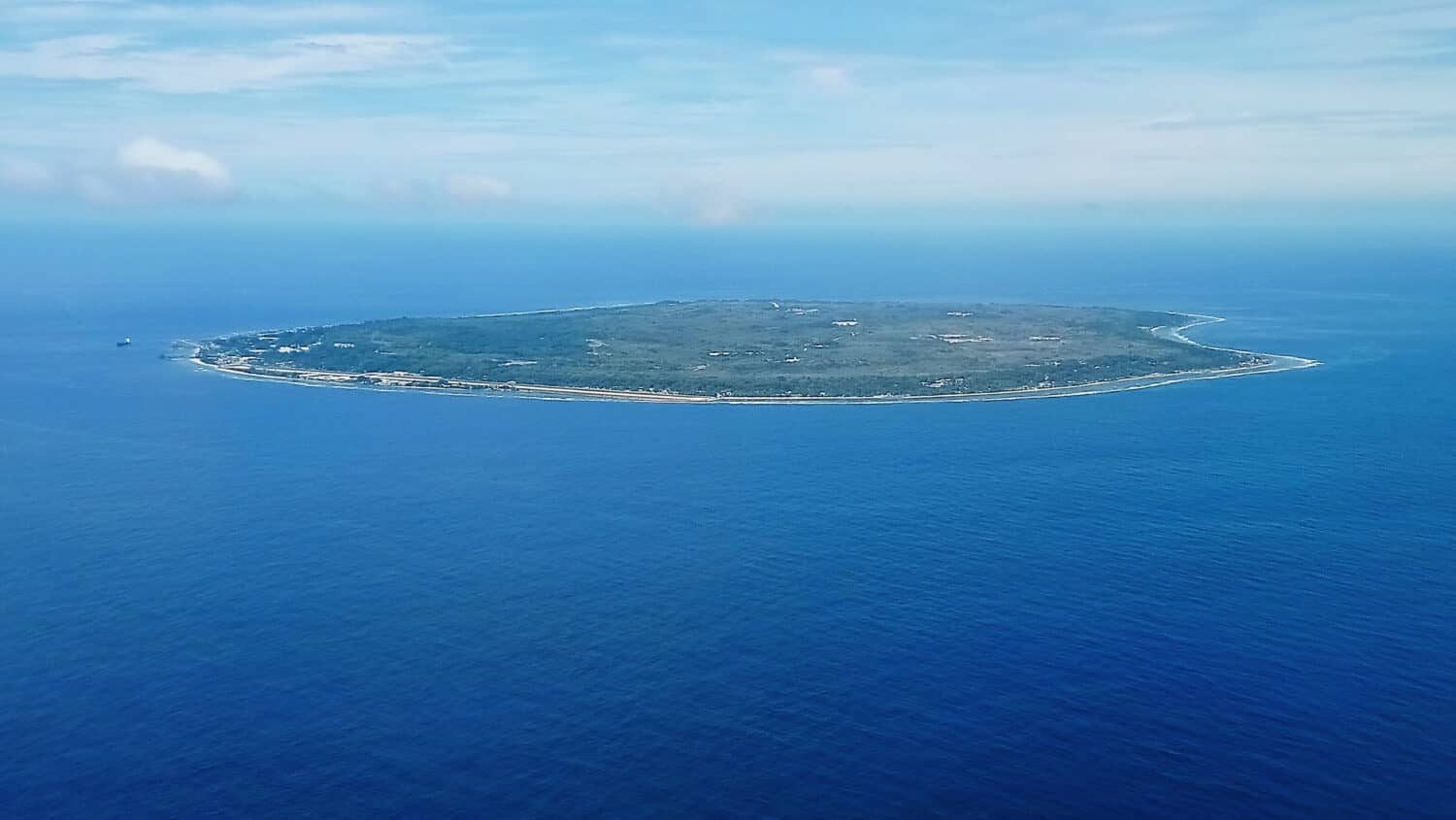 Nauru - 3rd smallest country in the world, aerial view