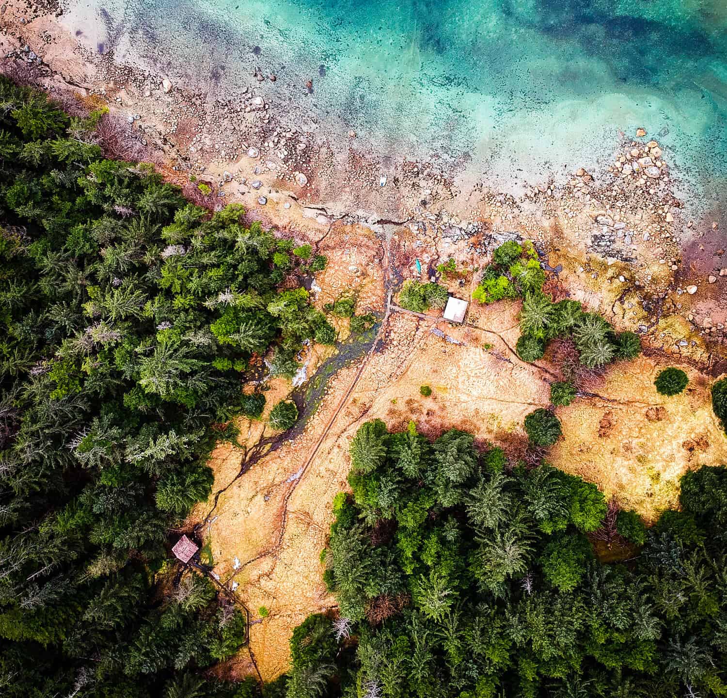 Aerial view of Goddard Hotspring Sitka Alaska