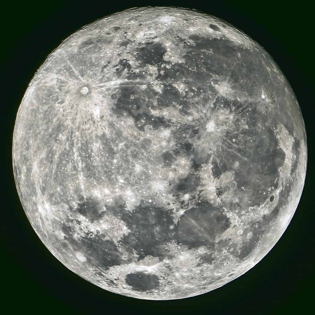 The Moon is completely illuminated during the Full Moon.