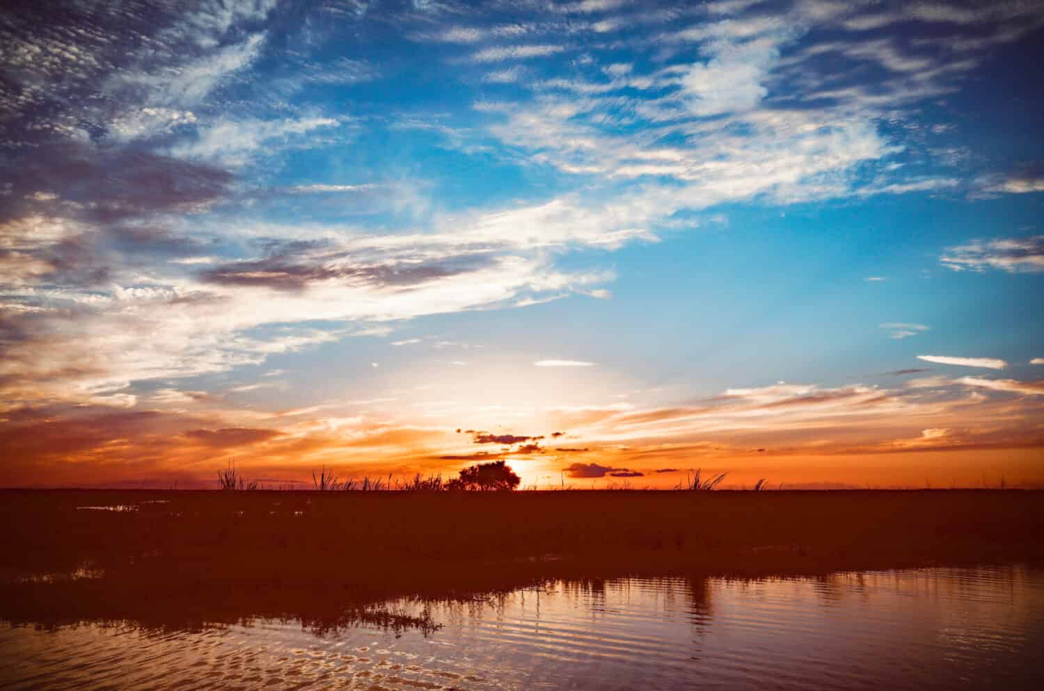 Sunset captured over Lake Istokpoga on the Florida peninsula