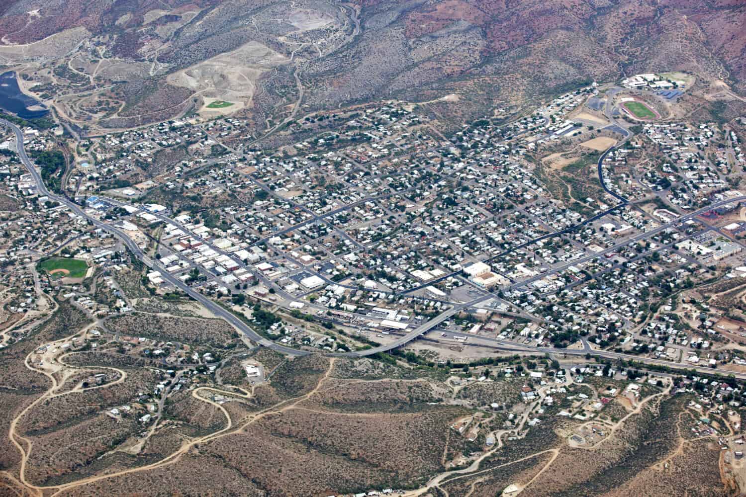 Globe, Arizona as viewed from high above