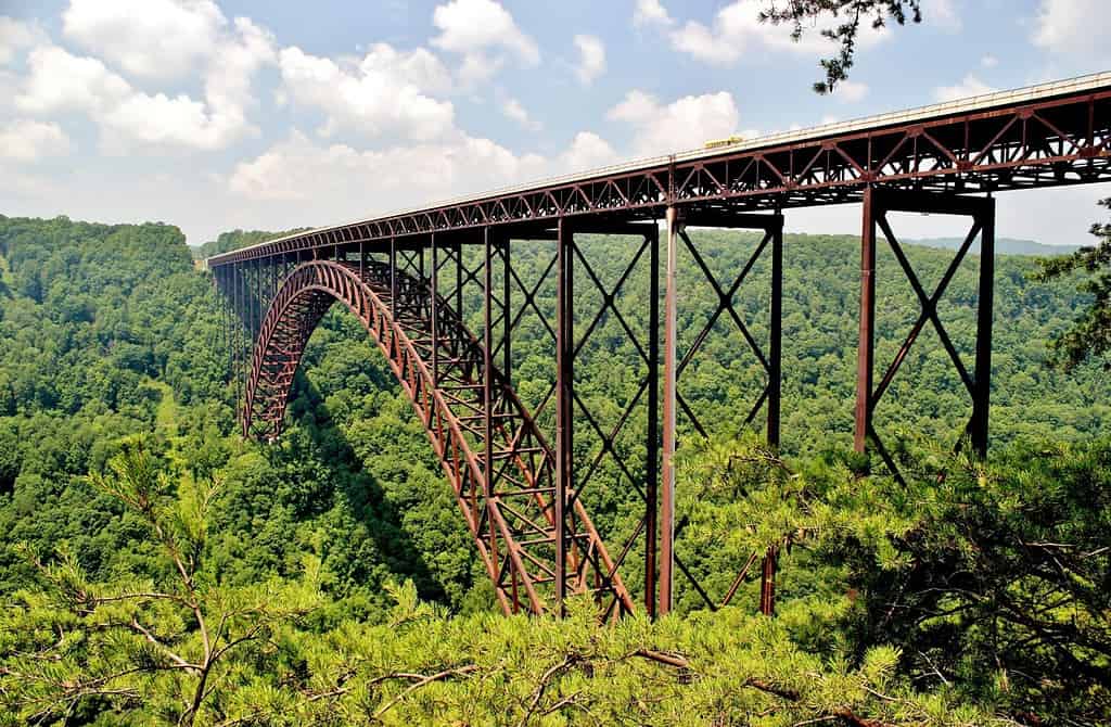 The New River gorge Bridge is a landmark in West Virginia