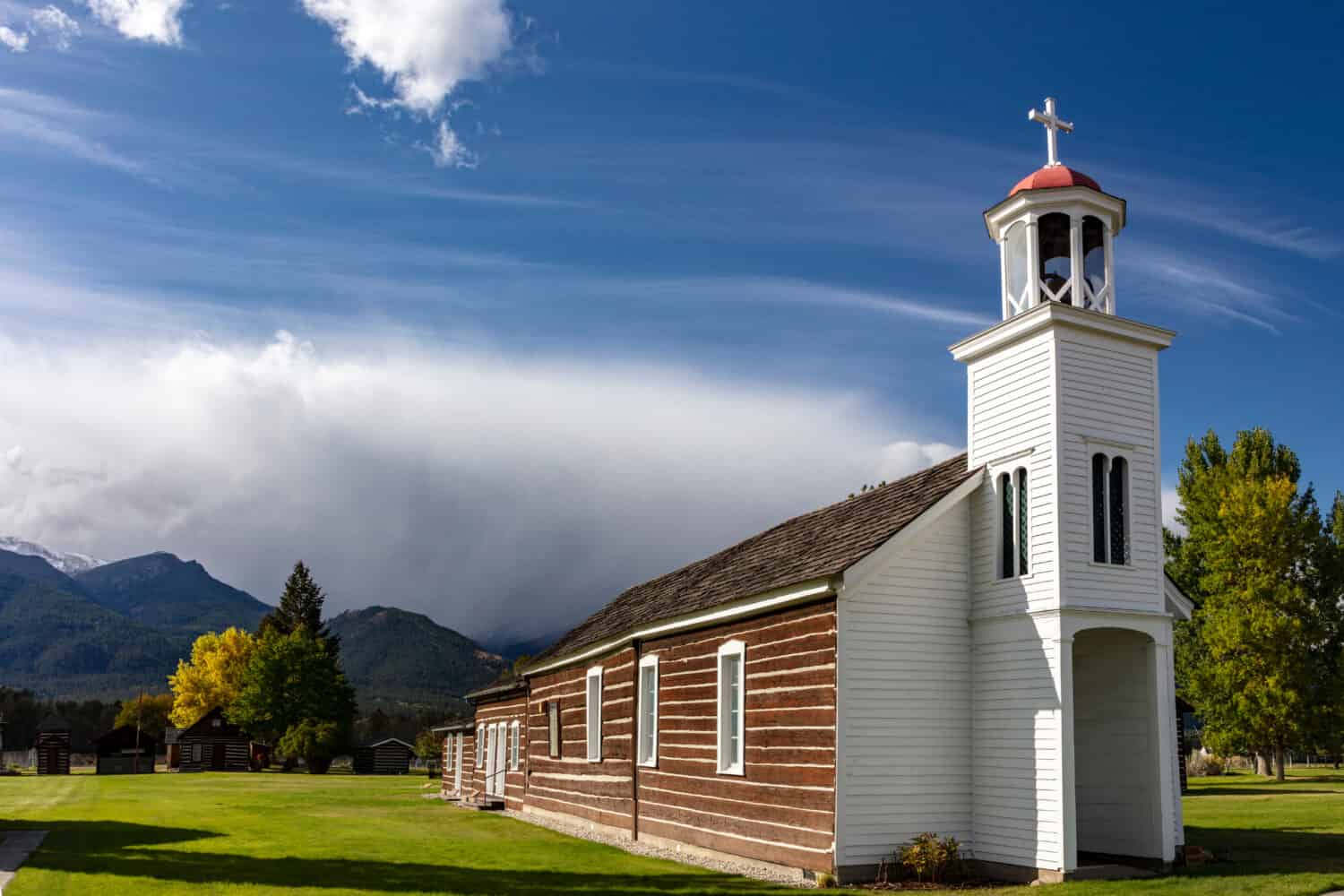 Historic St. Mary's Mission in Stevensville, Montana, USA