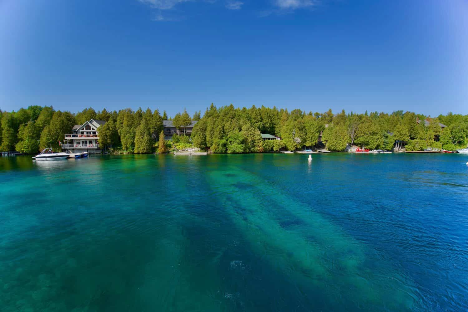 The Shipwrecks the Schooner Sweepstakes in Big Tub Harbour, Bruce Peninsula National Park and Fathom Five National Marine Park, Tobermory, Ontario, Canada