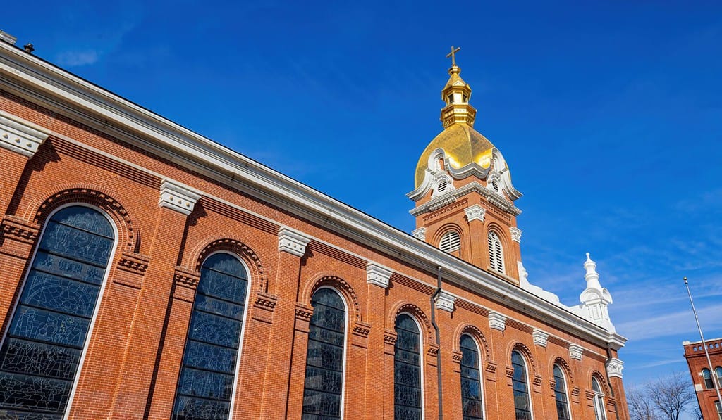 Sunny view of The Cathedral of the Immaculate Conception at Kansas City, Missouri