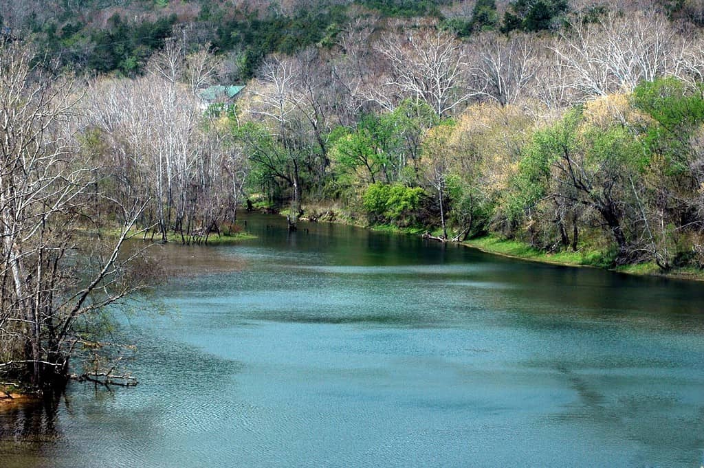 White River in spring-NW Arkansas-Ozark mountains