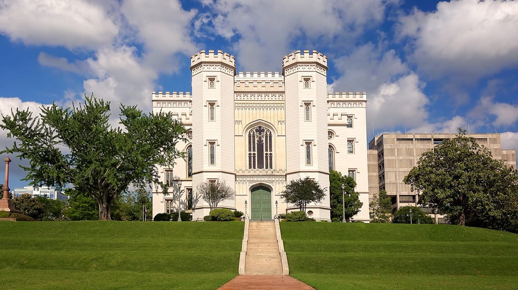 The old state capitol building in the city of Baton Rouge, Louisiana