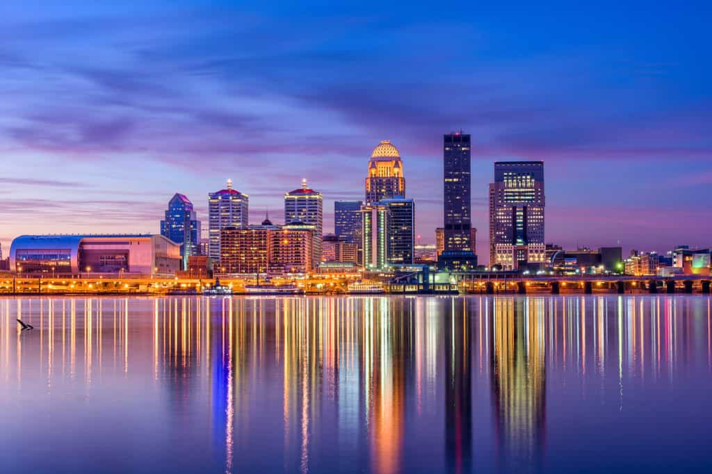 Louisville, Kentucky, USA skyline on the river.