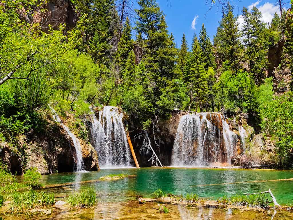 scenic landscape of hanging lake and waterfalls colorado usa