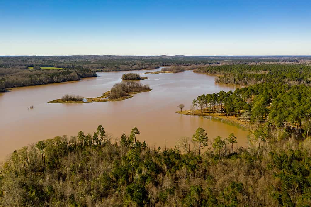 Aerial photo landscape Eufaula Alabama