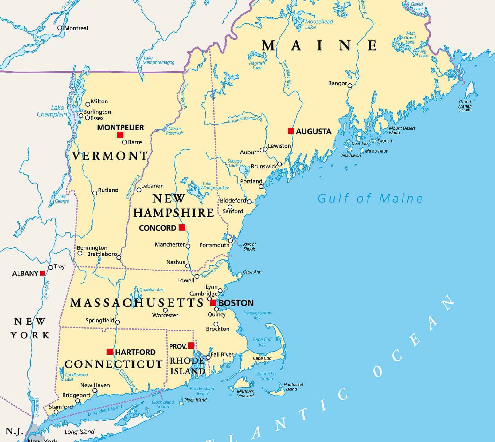 Where is New England? See Its Location on a Map - A-Z Animals