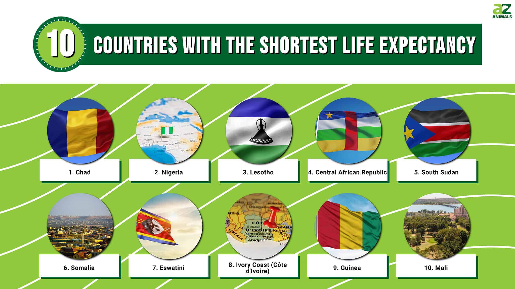 The 10 Countries With the Shortest Life Expectancy AZ Animals