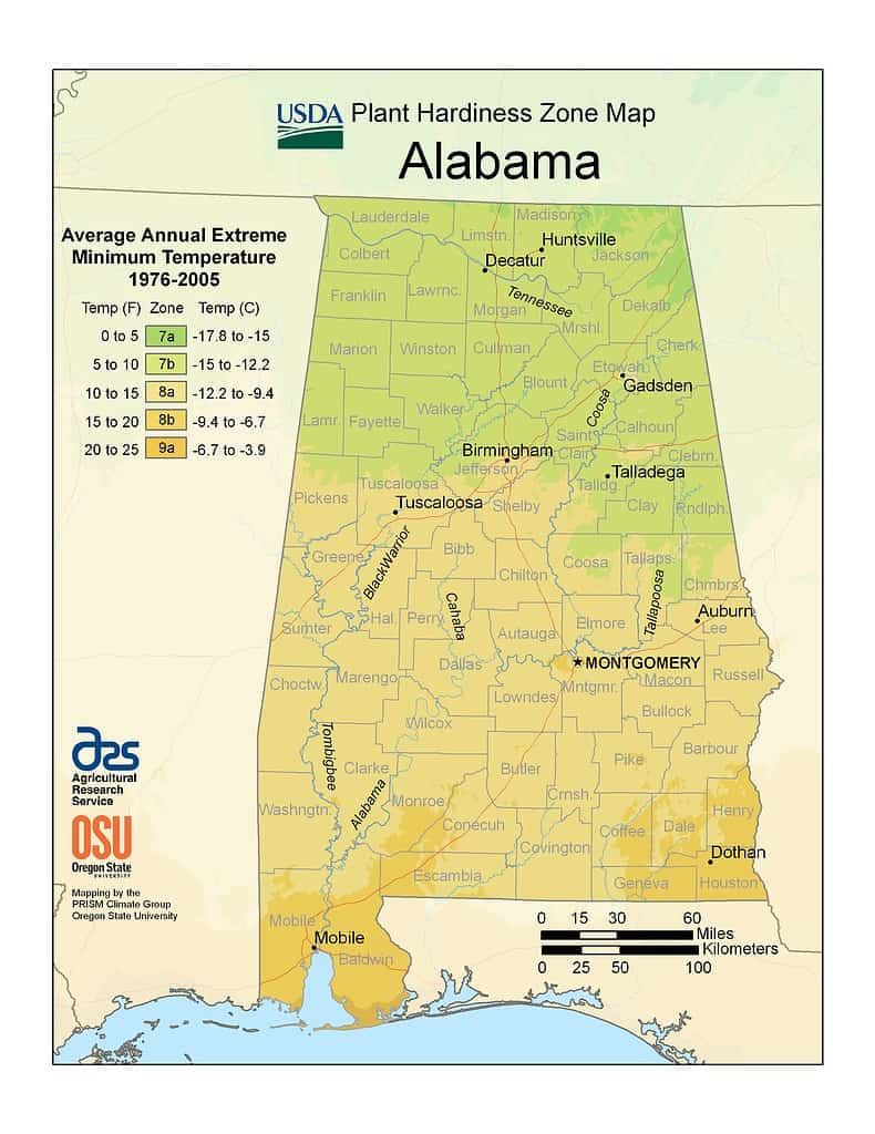 Alabama planting zones