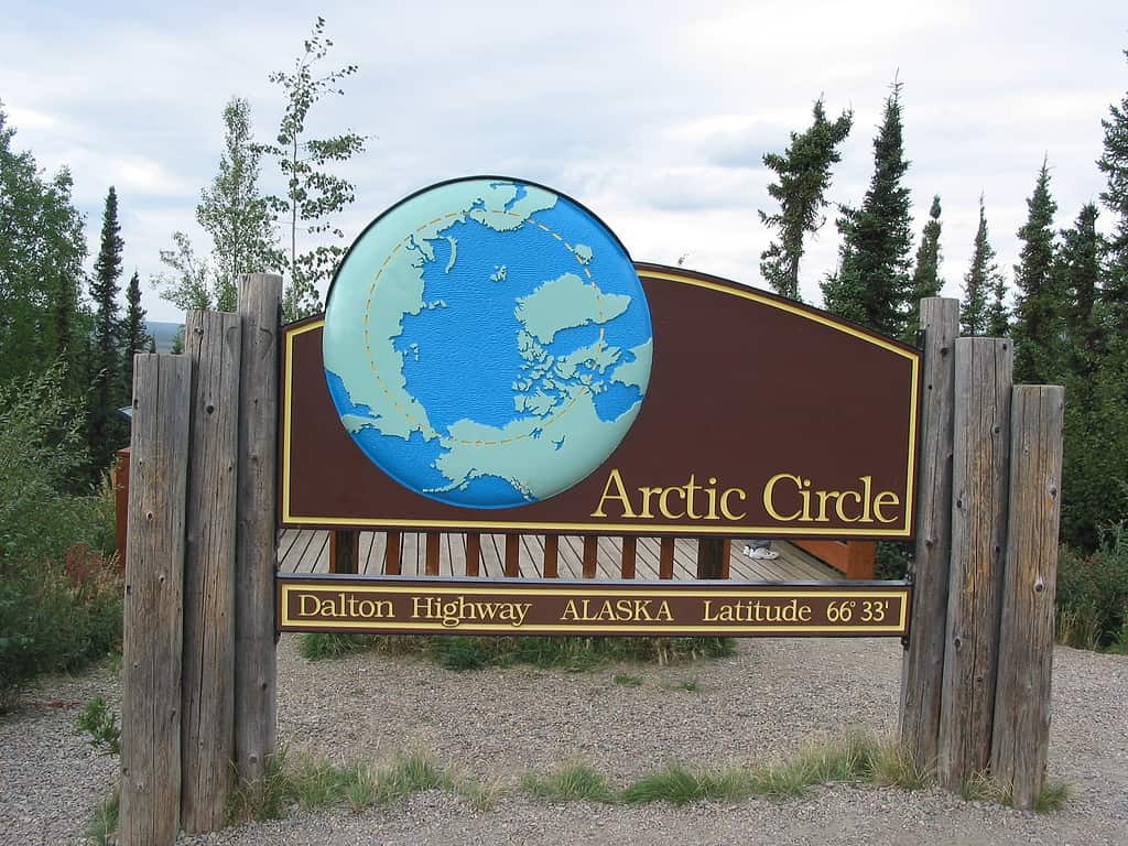 Arctic Circle, Dalton Highway sign
