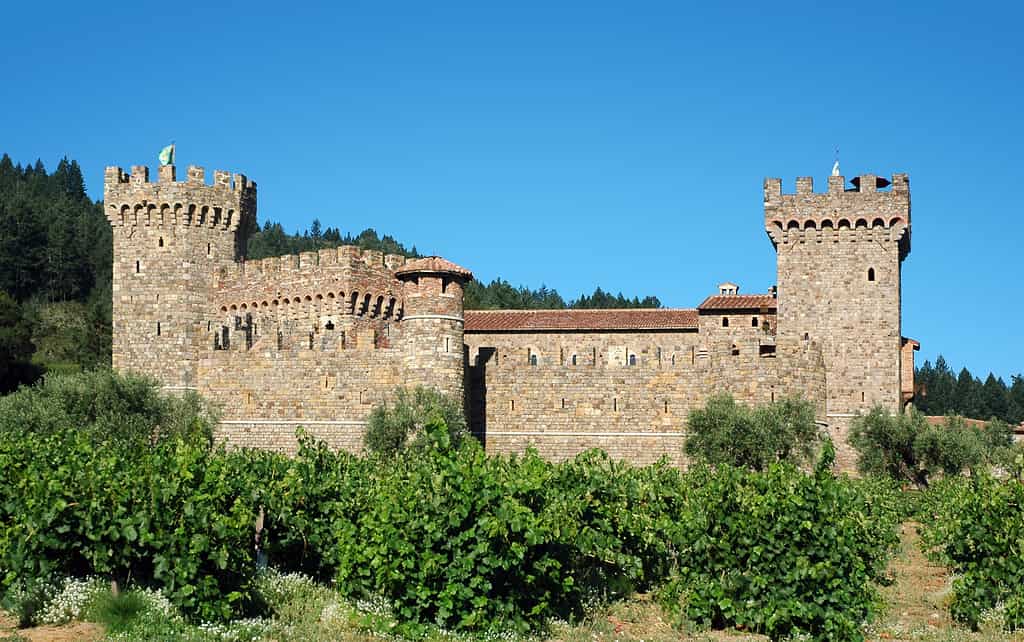 Image of Castello de Amorosa in Calistoga, CA, in the Napa Valley.