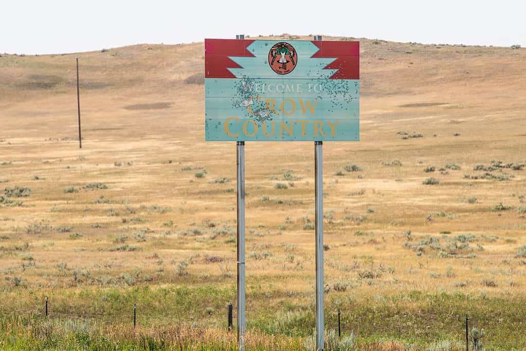 Welcome sign to Crow Reservation, Montana.