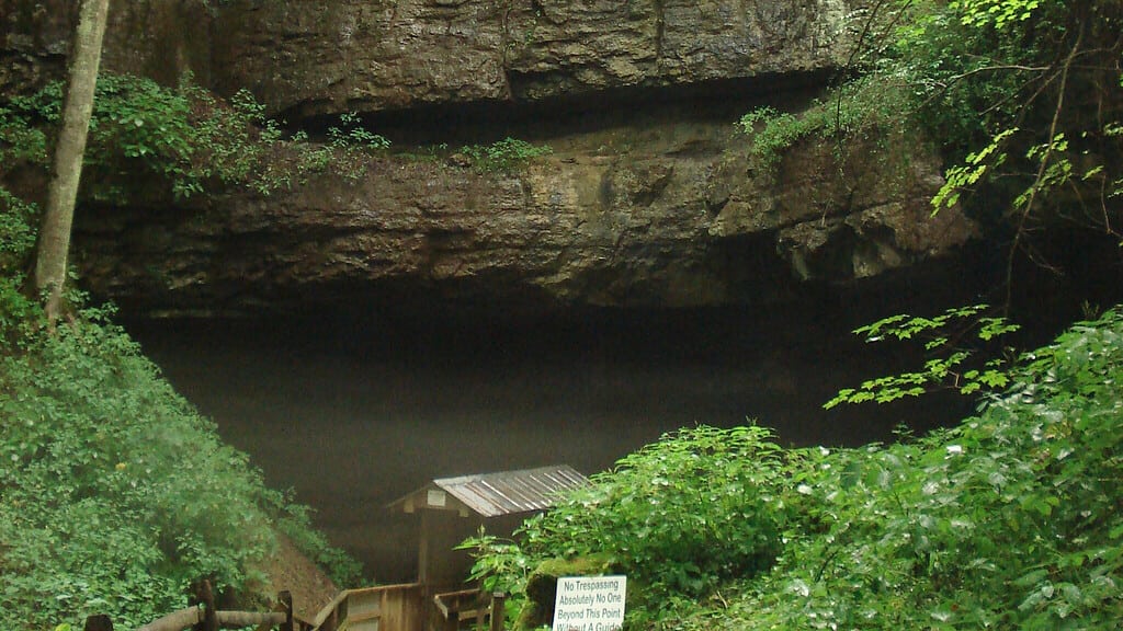 The entrance to Organ Cave in WV