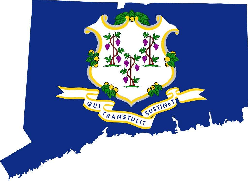 Flag map of Connecticut