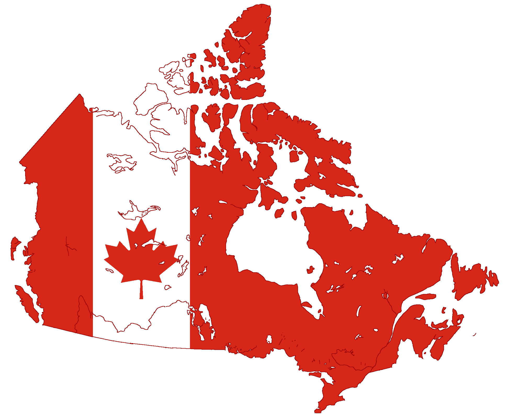 Flag map of Canada