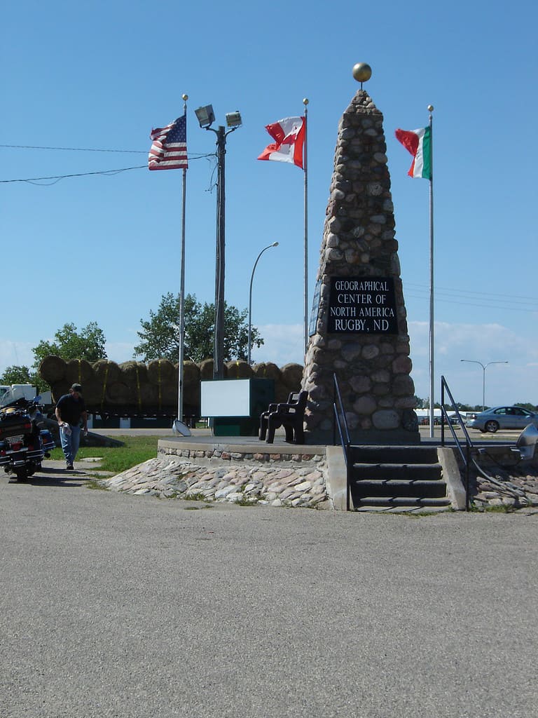 Geographical Center of North America monument in Rugby, North Dakota.