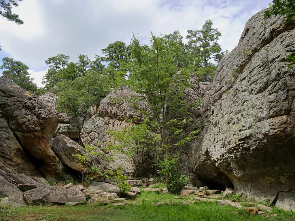 Huge boulders at the cave Robbers Cave State Park, Wilberton, Oklahoma