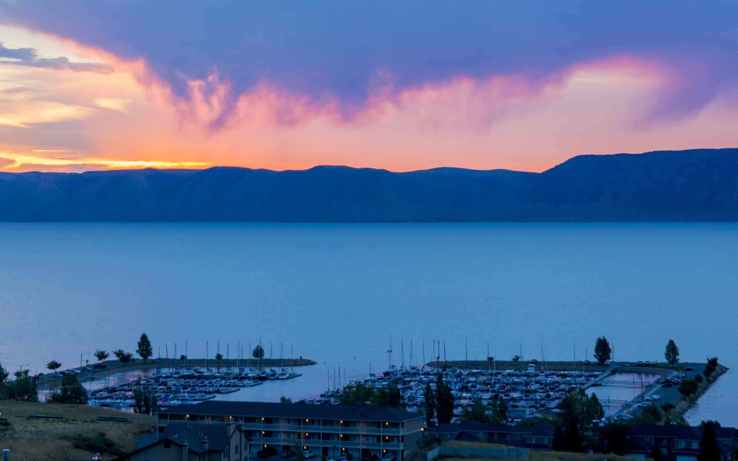 Sunrise Over the Bear Lake Marina