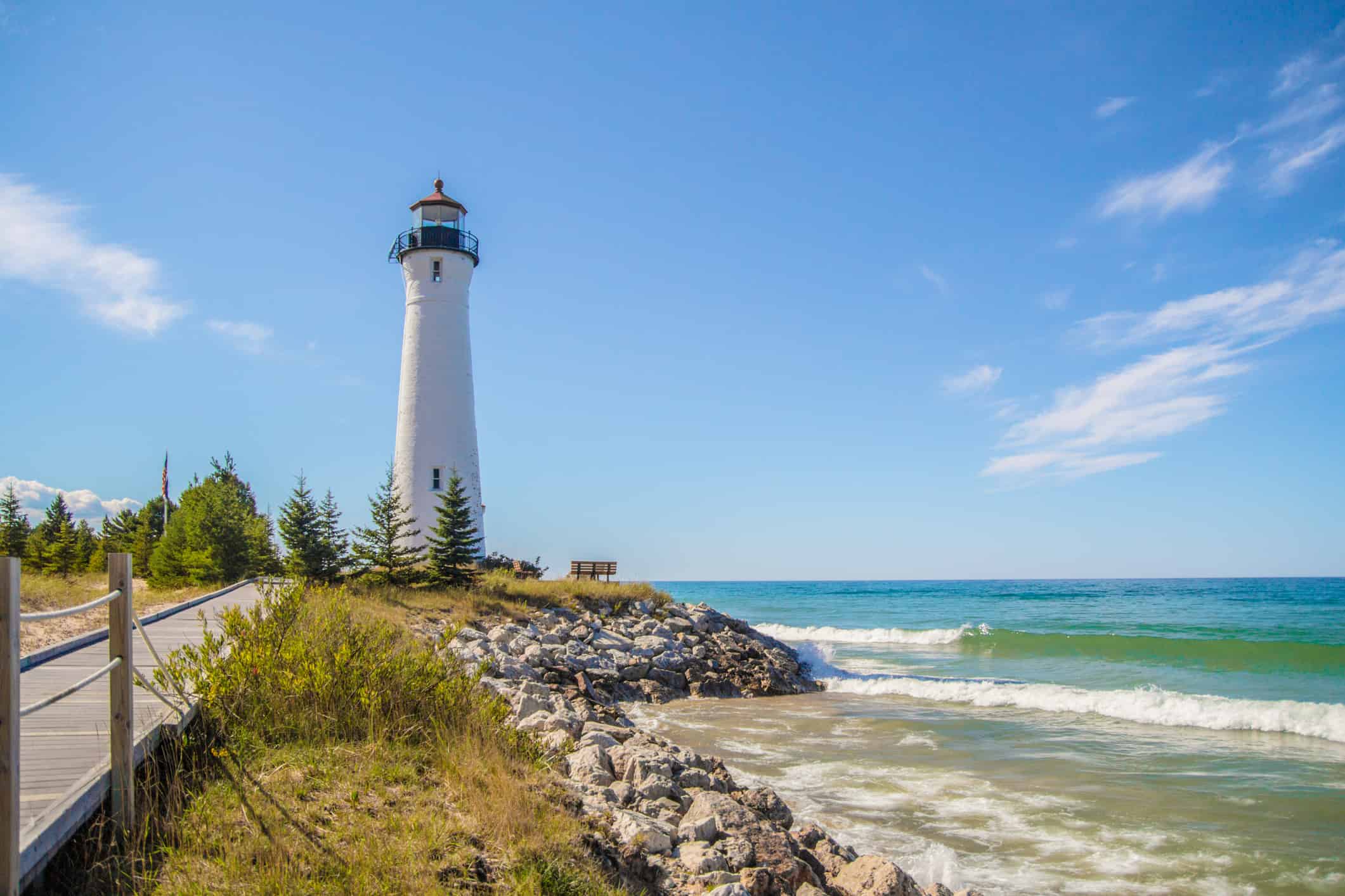 Crisp Point Lighthouse On The Remote Shores Of Lake Superior