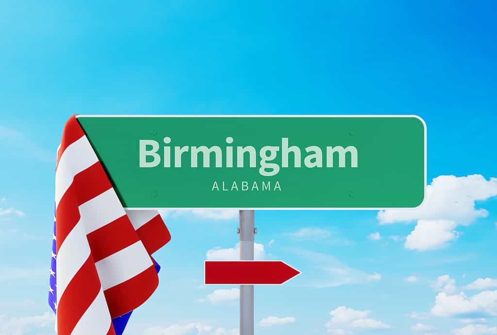 Birmingham - Alabama. Road or Town Sign
