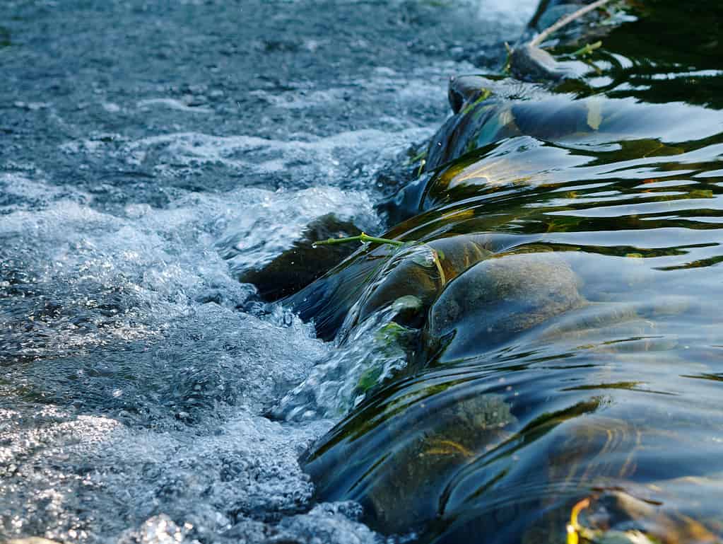 close up of flowing water