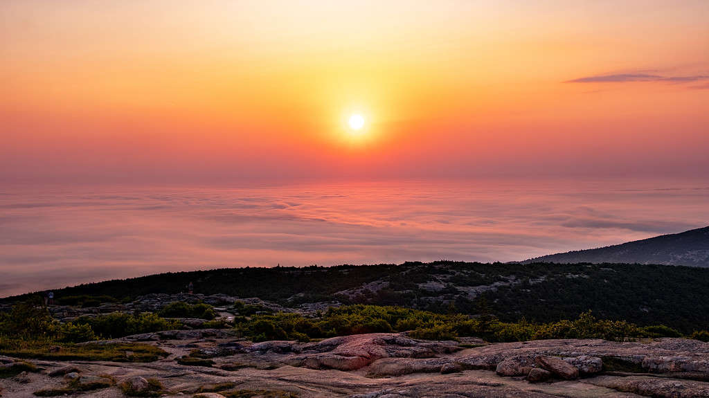 Sunrise,top of Cadillac Mountain,Acadia NP,Maine,USA