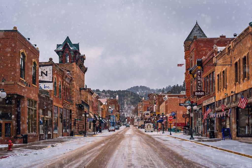 deadwood street view during snow