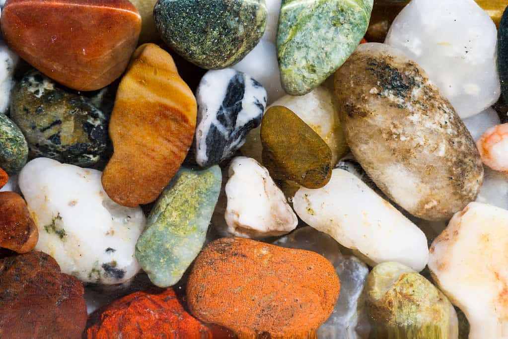 Polished river rocks