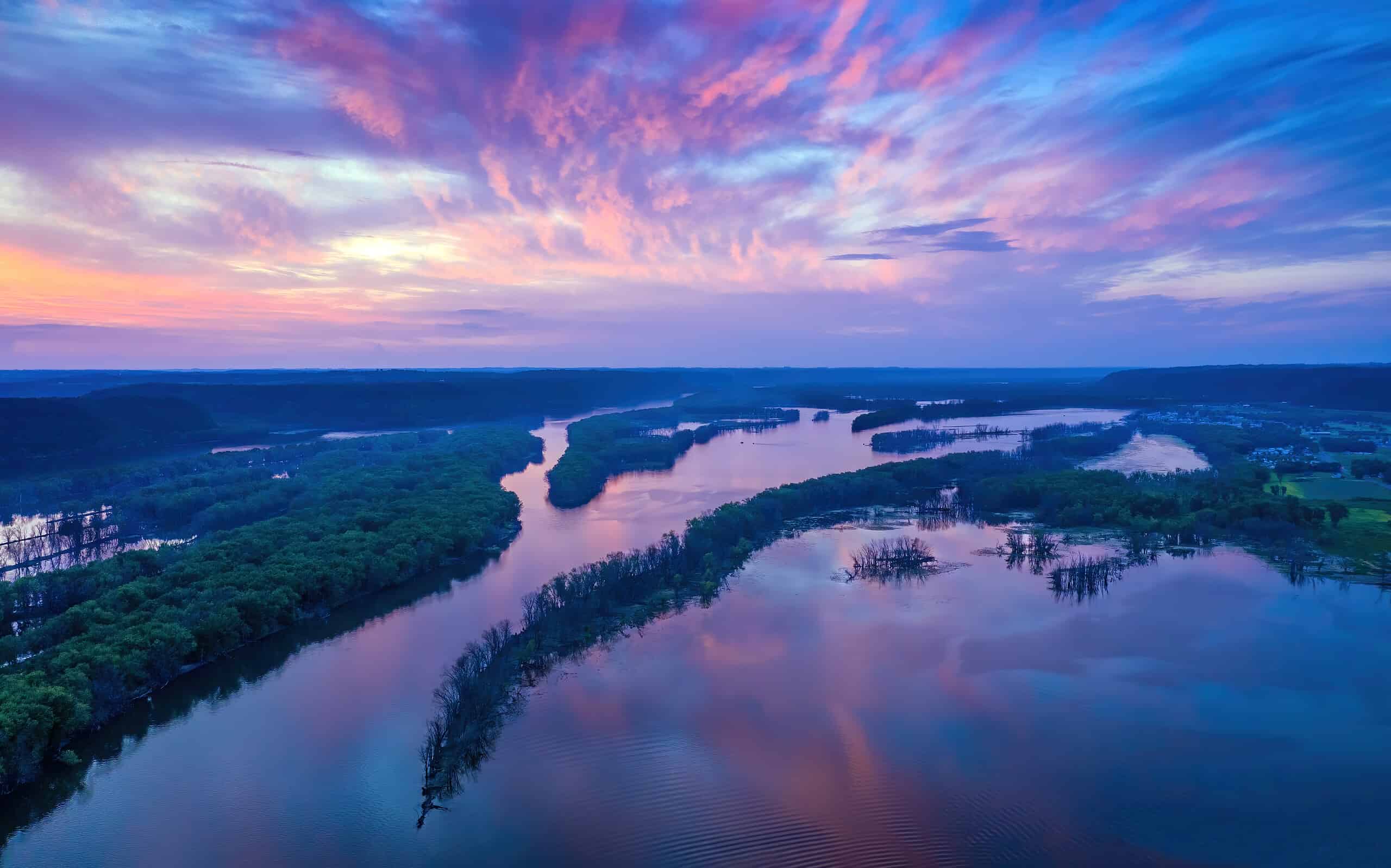 Mississippi River, Iowa, River, Wisconsin, Landscape - Scenery