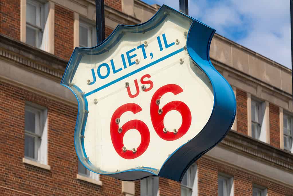 Route 66 sign.