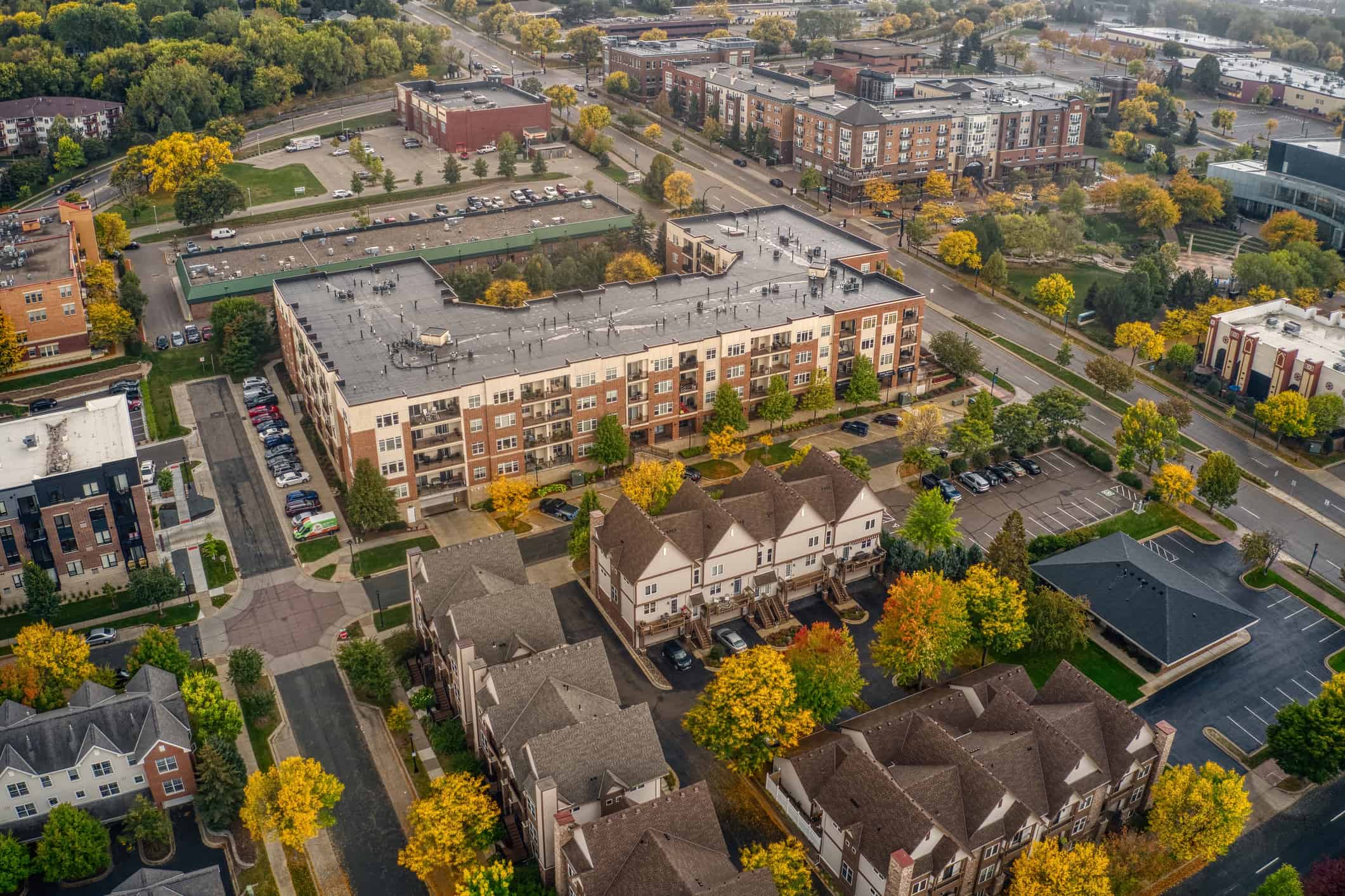 Aerial View of the Twin Cities Suburb of Burnsville, Minnesota