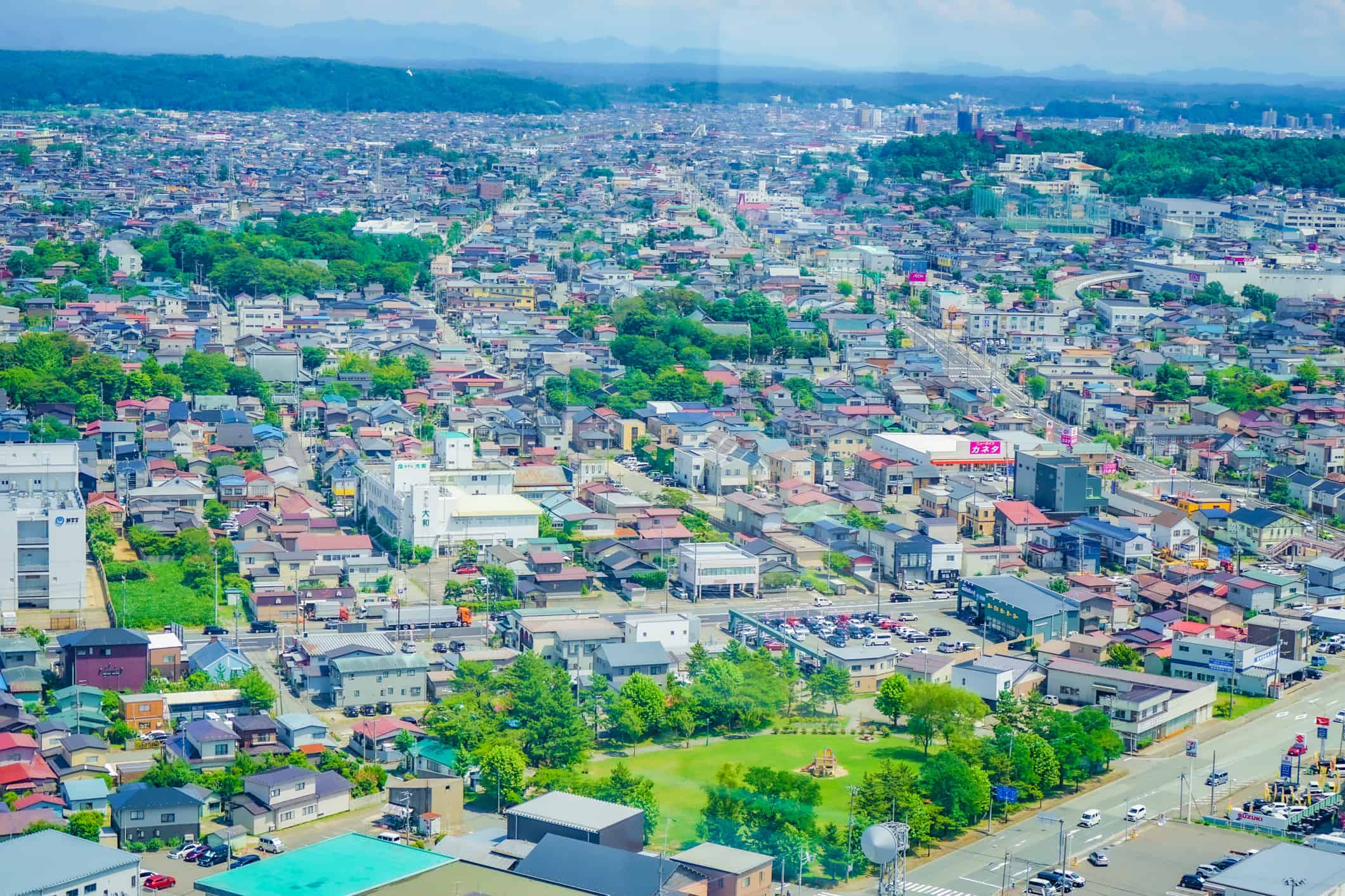 Akita City landscape from Serion (Akita City Port Tower)