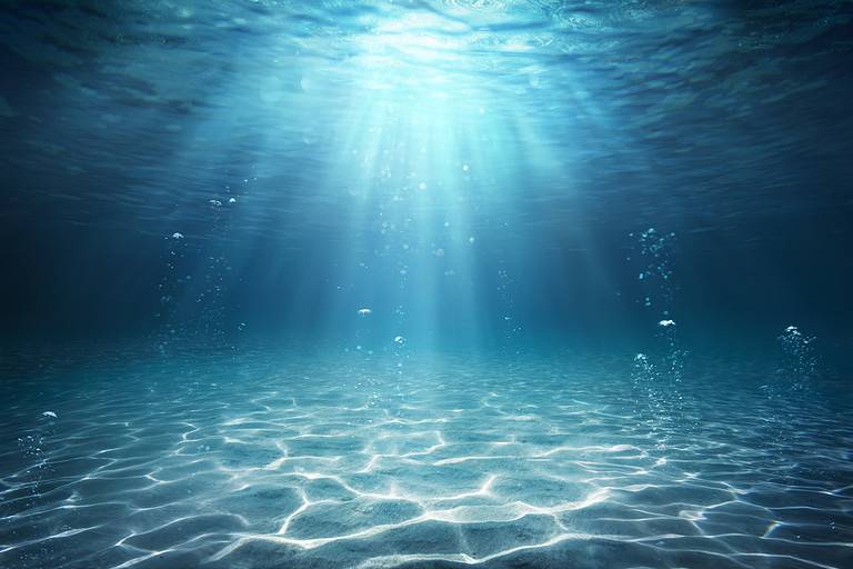Underwater Sea - Deep Water Abyss With Blue Sun light