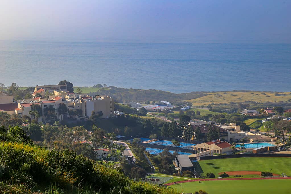 View of Pepperdine University in Malibu, California