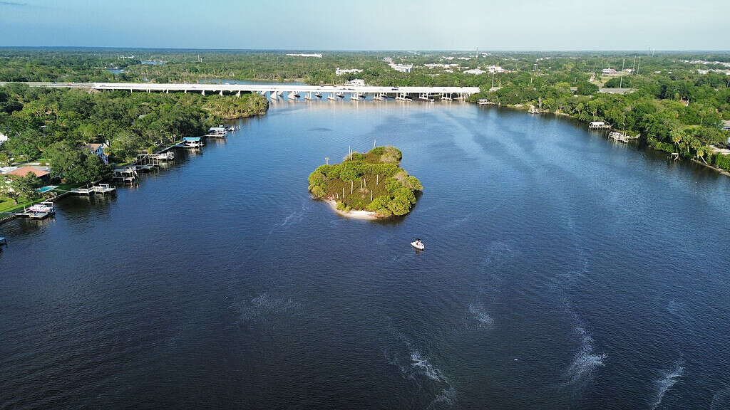 Drone view of the Alafia River in Riverview Florida