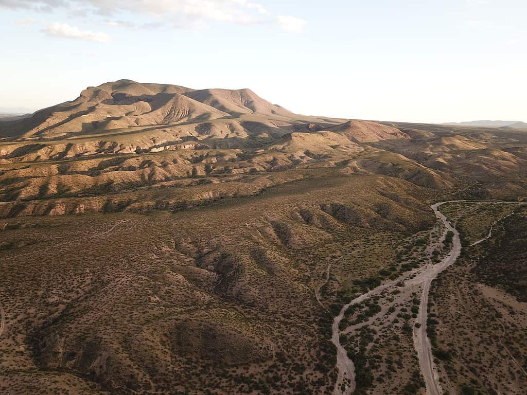 Aerial view of the North Side of the scenic Robledo Mountains