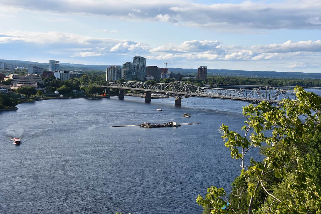 The river between Ottawa and Gatineau, in Canada
