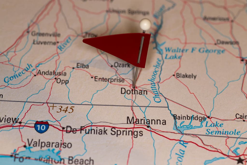 Dothan, AL, USA - Cities on Map Series