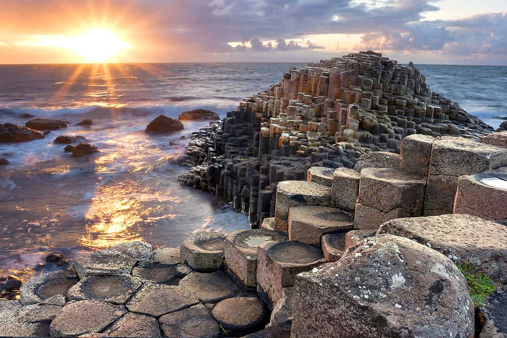 Sunset at Giants causeway