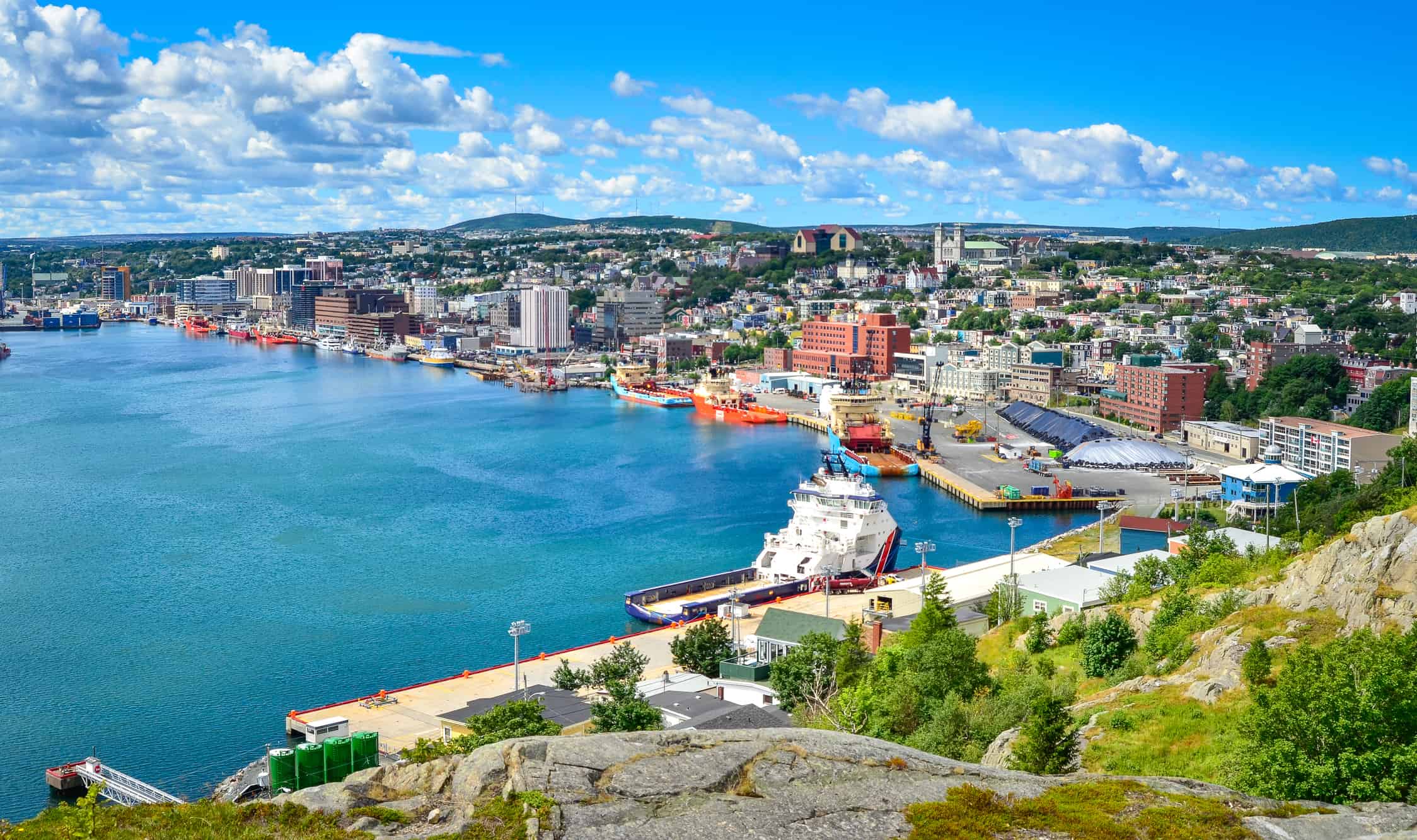 Panoramic view, St John's Harbour in Newfoundland Canada.