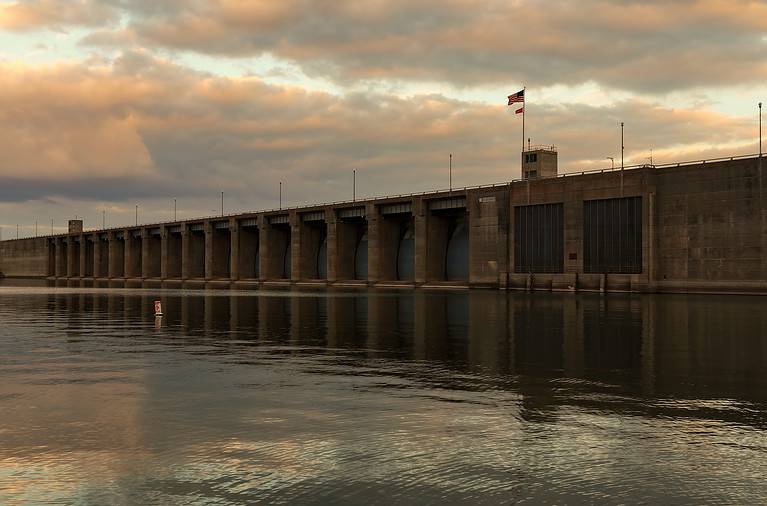 Sunset at  Whitney Dam