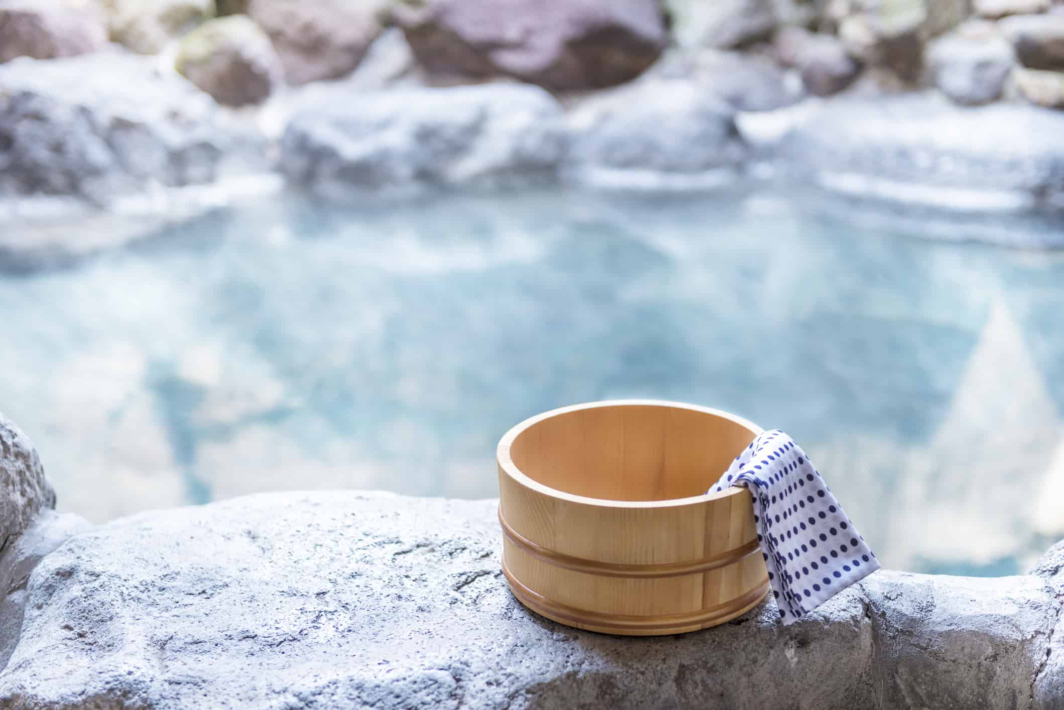 Japanese hot spring, open-air bath