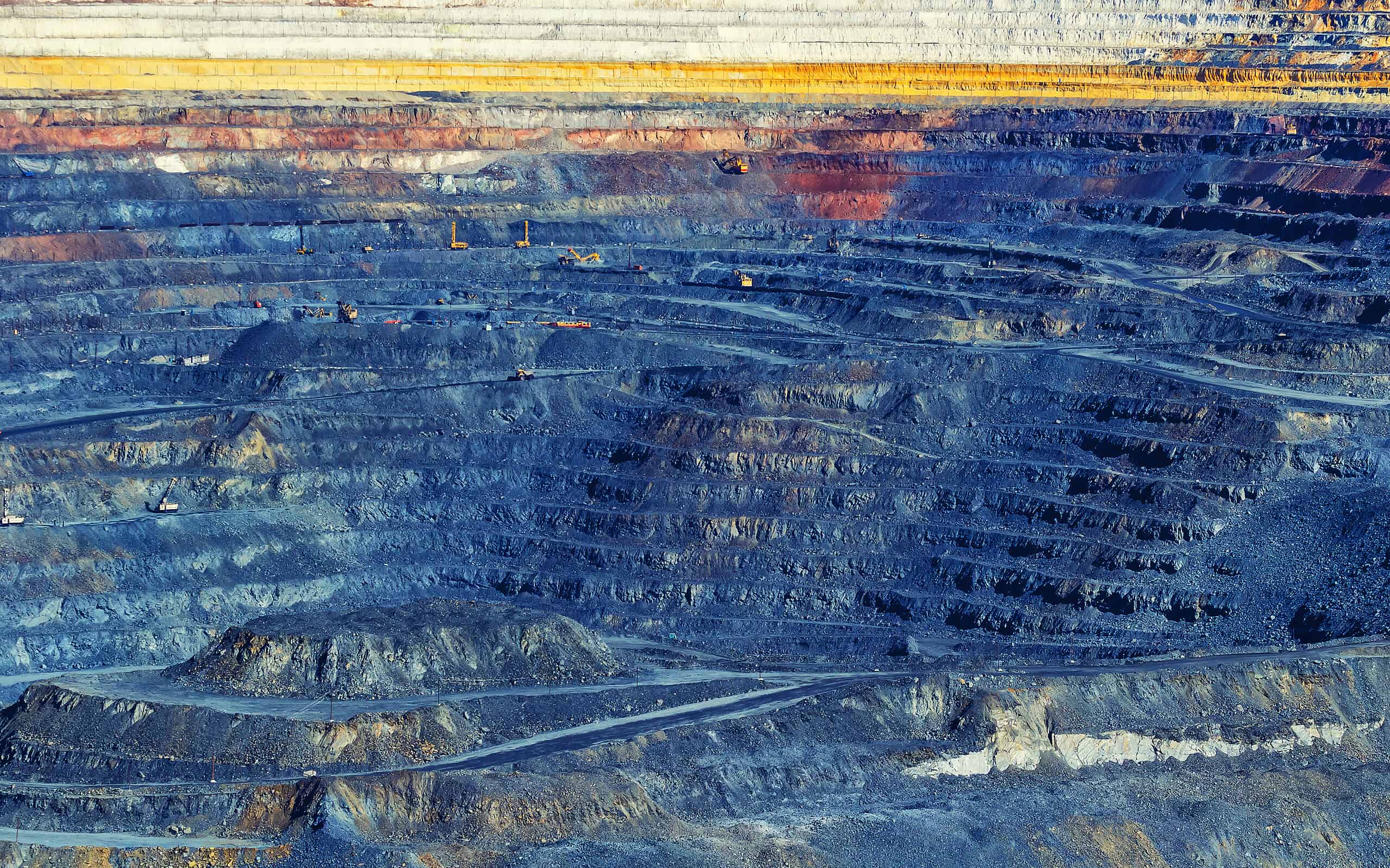 Detail of mining levels at open mine pit